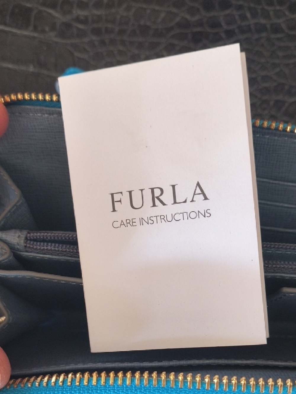 Furla Zip Wristlet Wallet in Bright Blue - Picture 7 of 11